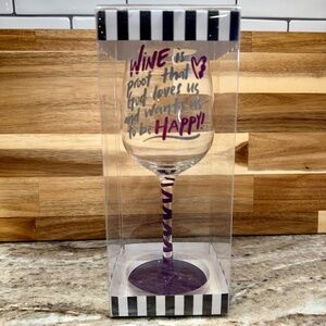 🍷Handpainted Wine Glass Wine Is Proof That God Loves Us & Wants Us to Be Happy